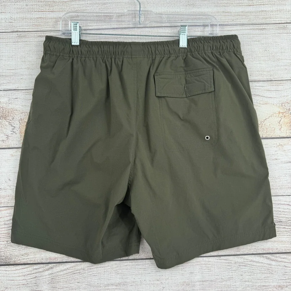 Everlane Swim Shorts Mens XL Olive Green ReNew Recycled Nylon Drawstring Trunk